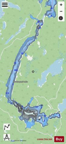 Washagami Lake depth contour Map - i-Boating App - Streets