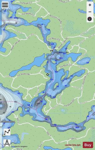 Catchacoma Narrows depth contour Map - i-Boating App - Streets