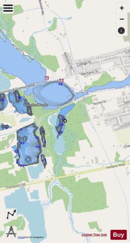 Waterford Ponds (Indian Pond) depth contour Map - i-Boating App - Streets