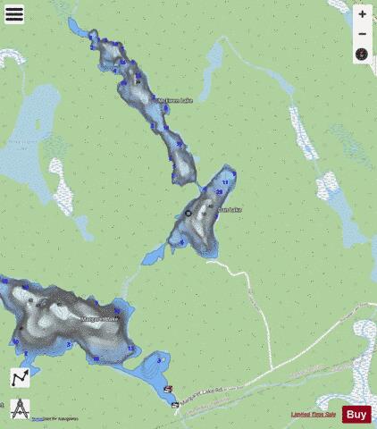 Dan Lake depth contour Map - i-Boating App - Streets