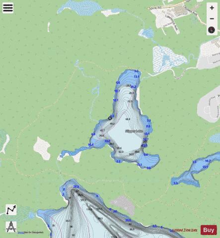 Slipper Lake depth contour Map - i-Boating App - Streets