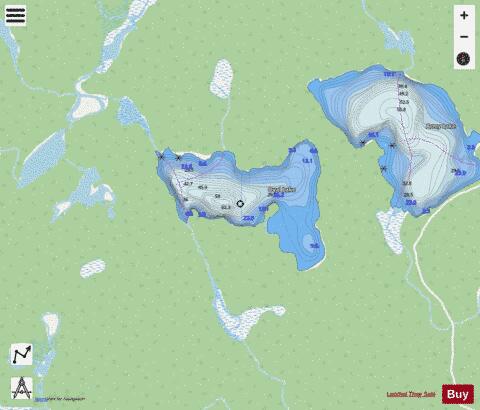 Oval Lake depth contour Map - i-Boating App - Streets
