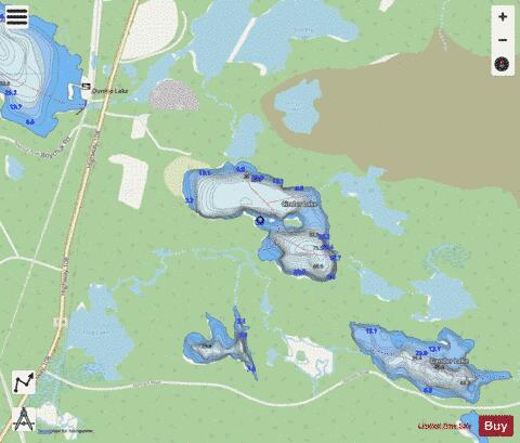 Cinder Lake depth contour Map - i-Boating App - Streets
