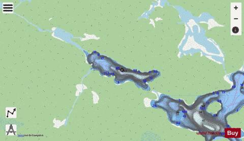 Three Loon L. depth contour Map - i-Boating App - Streets
