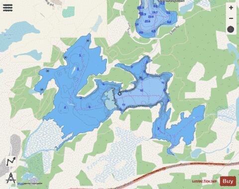 Lake Laurentian depth contour Map - i-Boating App - Streets