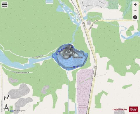 Greens Lake depth contour Map - i-Boating App - Streets
