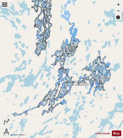 Confederation Lake depth contour Map - i-Boating App - Streets