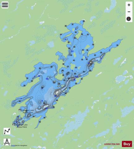 Onaman Lake depth contour Map - i-Boating App - Streets