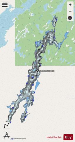 Kahshahpiwi Lake depth contour Map - i-Boating App - Streets