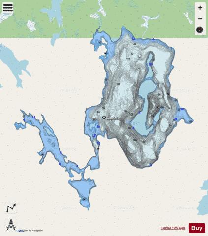Burt Lake depth contour Map - i-Boating App - Streets