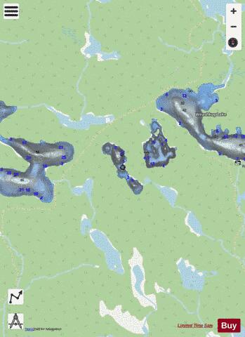 Dewy Log Lake depth contour Map - i-Boating App - Streets