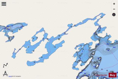 Fawcett Lake/Gull Lake depth contour Map - i-Boating App - Streets