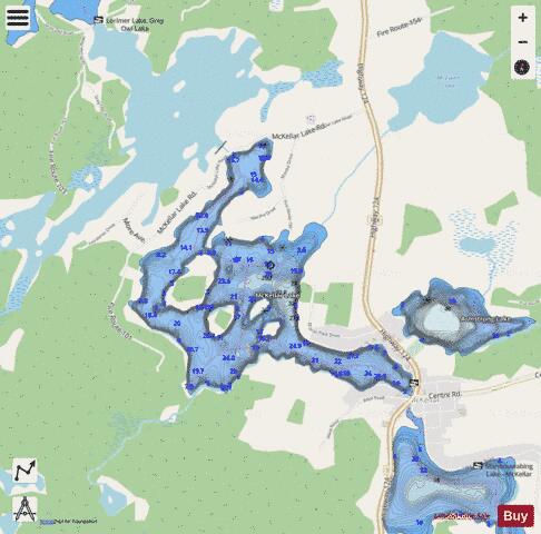 McKellar Lake depth contour Map - i-Boating App - Streets