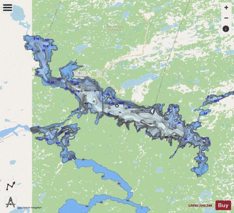 Eabamet Lake depth contour Map - i-Boating App - Streets