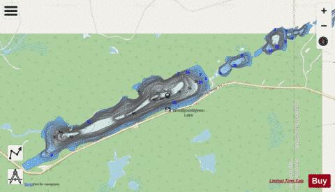 West Windigoostigwan Lake depth contour Map - i-Boating App - Streets