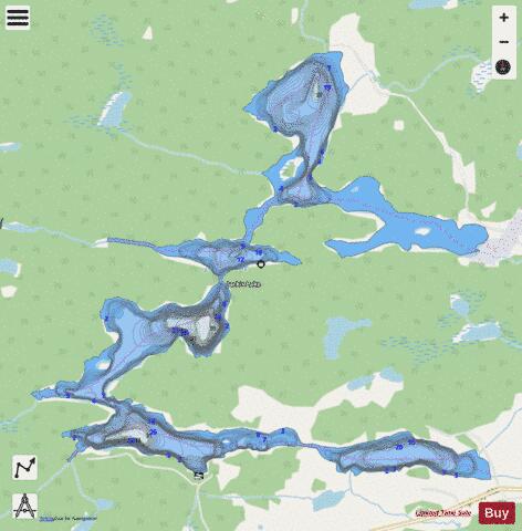 Jacks Lake + Arthurs Lake depth contour Map - i-Boating App - Streets