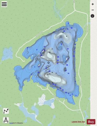 Bain Lake depth contour Map - i-Boating App - Streets