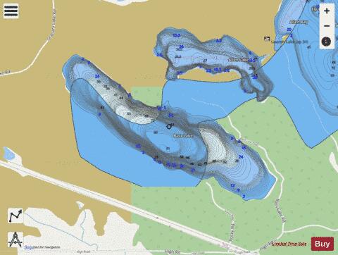Bass Lake / Thurston Lake depth contour Map - i-Boating App - Streets