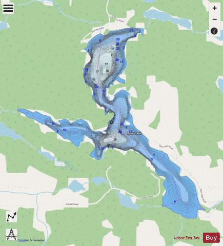 Bear Lake A depth contour Map - i-Boating App - Streets