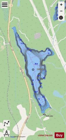 Bell Lake Mcdougall depth contour Map - i-Boating App - Streets