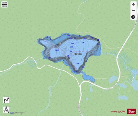 Billy Lake depth contour Map - i-Boating App - Streets