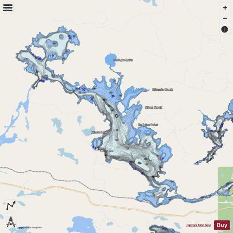 Calm Lake depth contour Map - i-Boating App - Streets