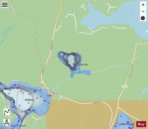 Charcoal Lake / Burnt Lake depth contour Map - i-Boating App - Streets