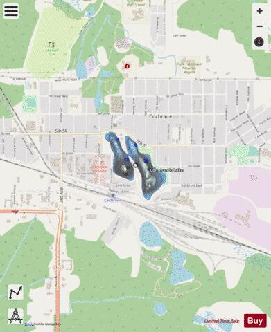 Commando Lake depth contour Map - i-Boating App - Streets