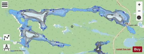 Depot Lake depth contour Map - i-Boating App - Streets