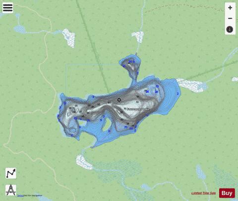 Fourcorner Lake depth contour Map - i-Boating App - Streets