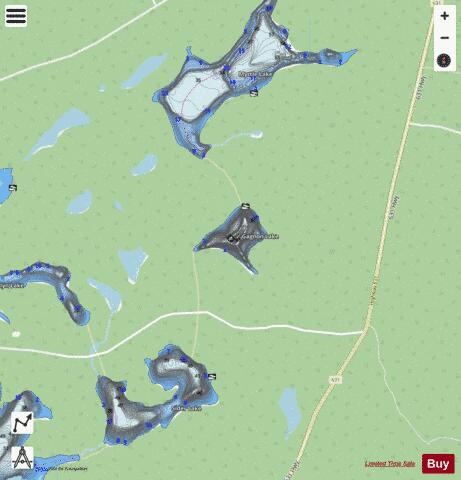 Gagnon Lake depth contour Map - i-Boating App - Streets