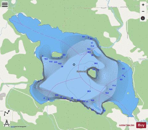 Gordon Lake depth contour Map - i-Boating App - Streets