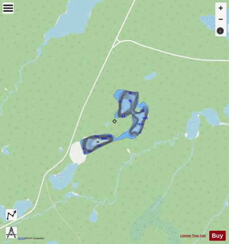 Hartley Lake / Boobas Lake depth contour Map - i-Boating App - Streets