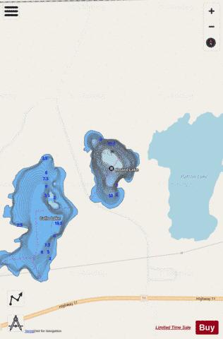 Hoard Lake depth contour Map - i-Boating App - Streets