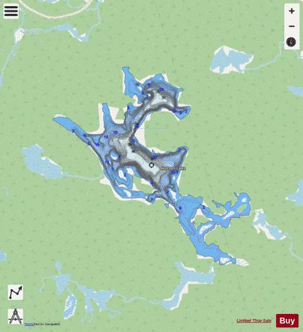 Hutton Lake depth contour Map - i-Boating App - Streets