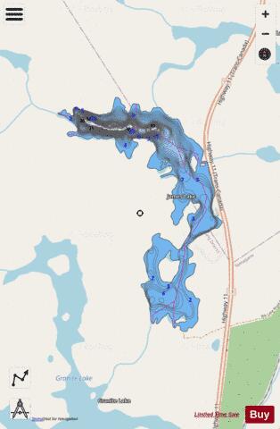 James Lake depth contour Map - i-Boating App - Streets