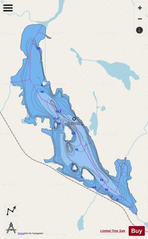 Jocko Lake depth contour Map - i-Boating App - Streets
