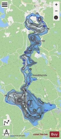 Kamaniskeg Lake depth contour Map - i-Boating App - Streets