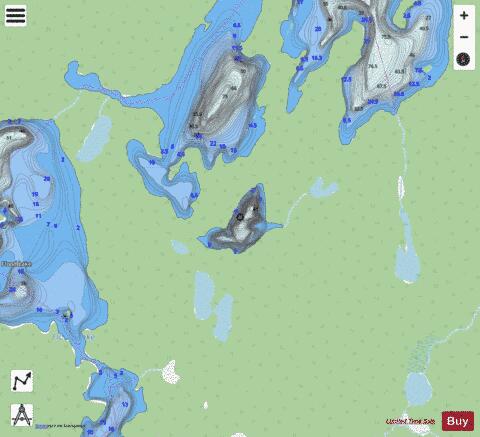 Kevin Lake depth contour Map - i-Boating App - Streets