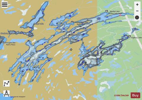 Healey Lake depth contour Map - i-Boating App - Streets