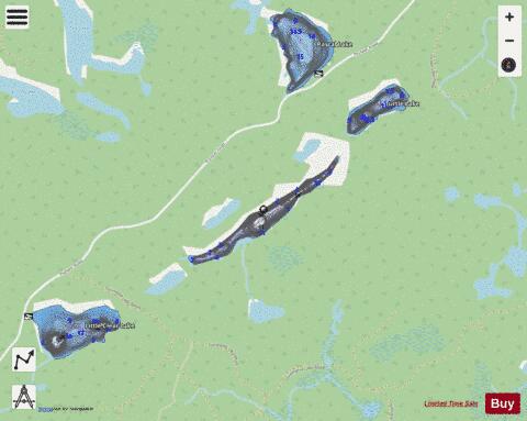 Long Lake Boulter depth contour Map - i-Boating App - Streets