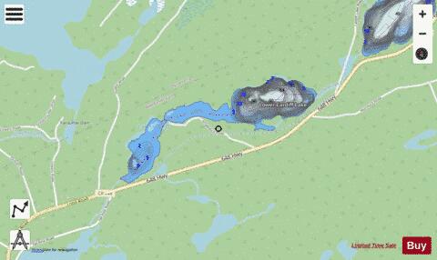 Lower Cardiff Lake depth contour Map - i-Boating App - Streets