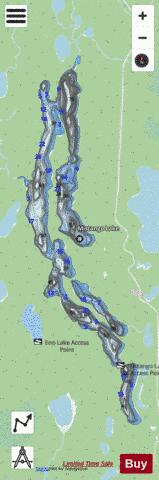 Mistango Lake depth contour Map - i-Boating App - Streets