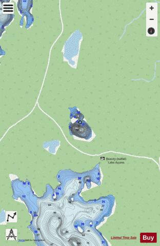 Moose Lake Corkill depth contour Map - i-Boating App - Streets