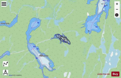 Mountain Lake Burleigh depth contour Map - i-Boating App - Streets