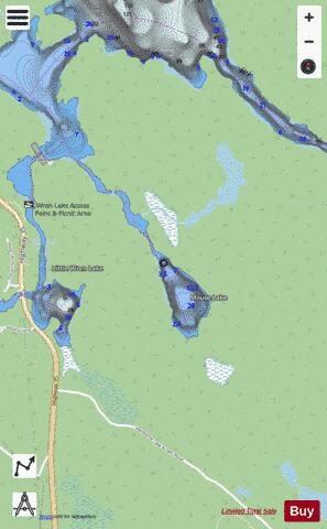 Mouse Lake depth contour Map - i-Boating App - Streets