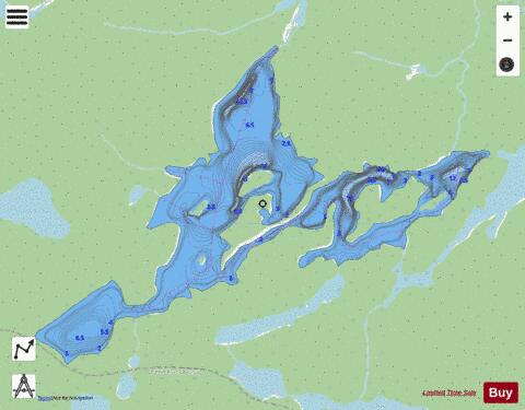 Newcombe Lake depth contour Map - i-Boating App - Streets