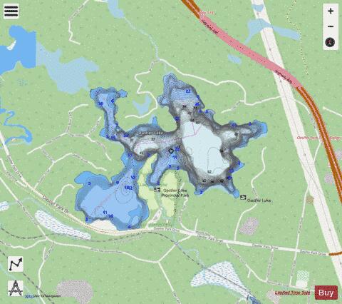 Oastler Lake depth contour Map - i-Boating App - Streets