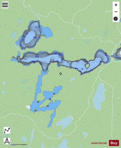 Ord Lake + Moose Lake depth contour Map - i-Boating App - Streets