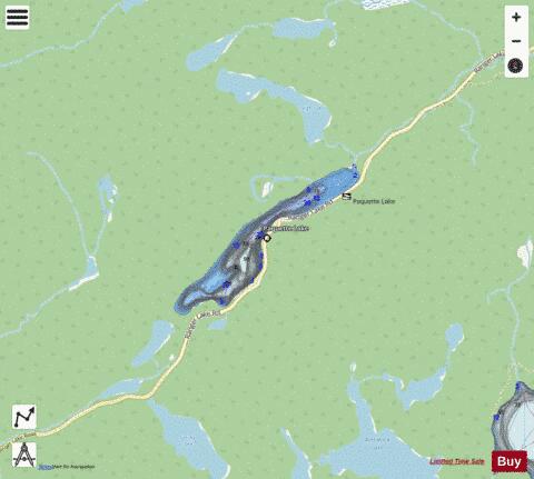 Paquette Lake depth contour Map - i-Boating App - Streets